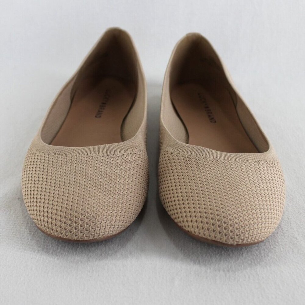 Lucky Brand Erin Ballet Flats Womens Size 10 M Tan Mesh Knit Shoes - Picture 3 of 8